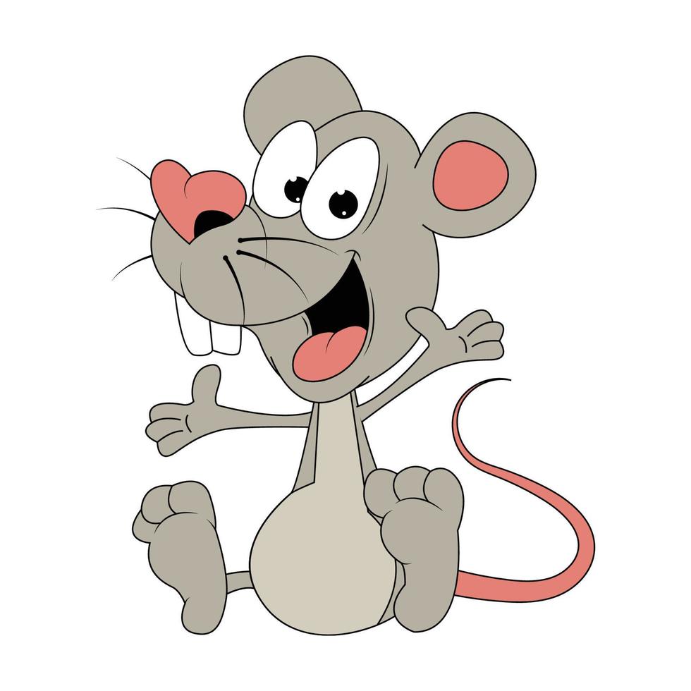 cute rat animal cartoon graphic vector