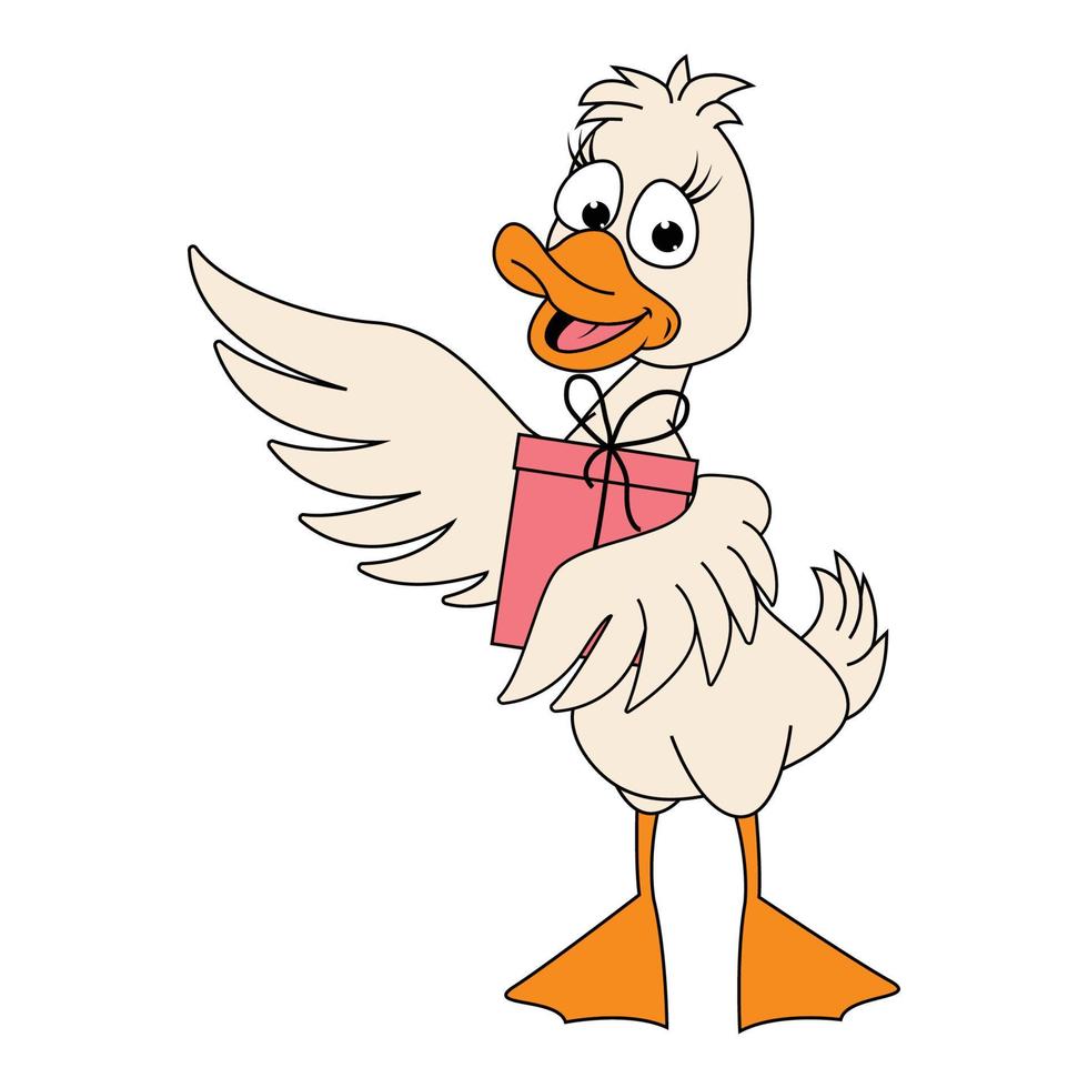 cute duck animal cartoon vector