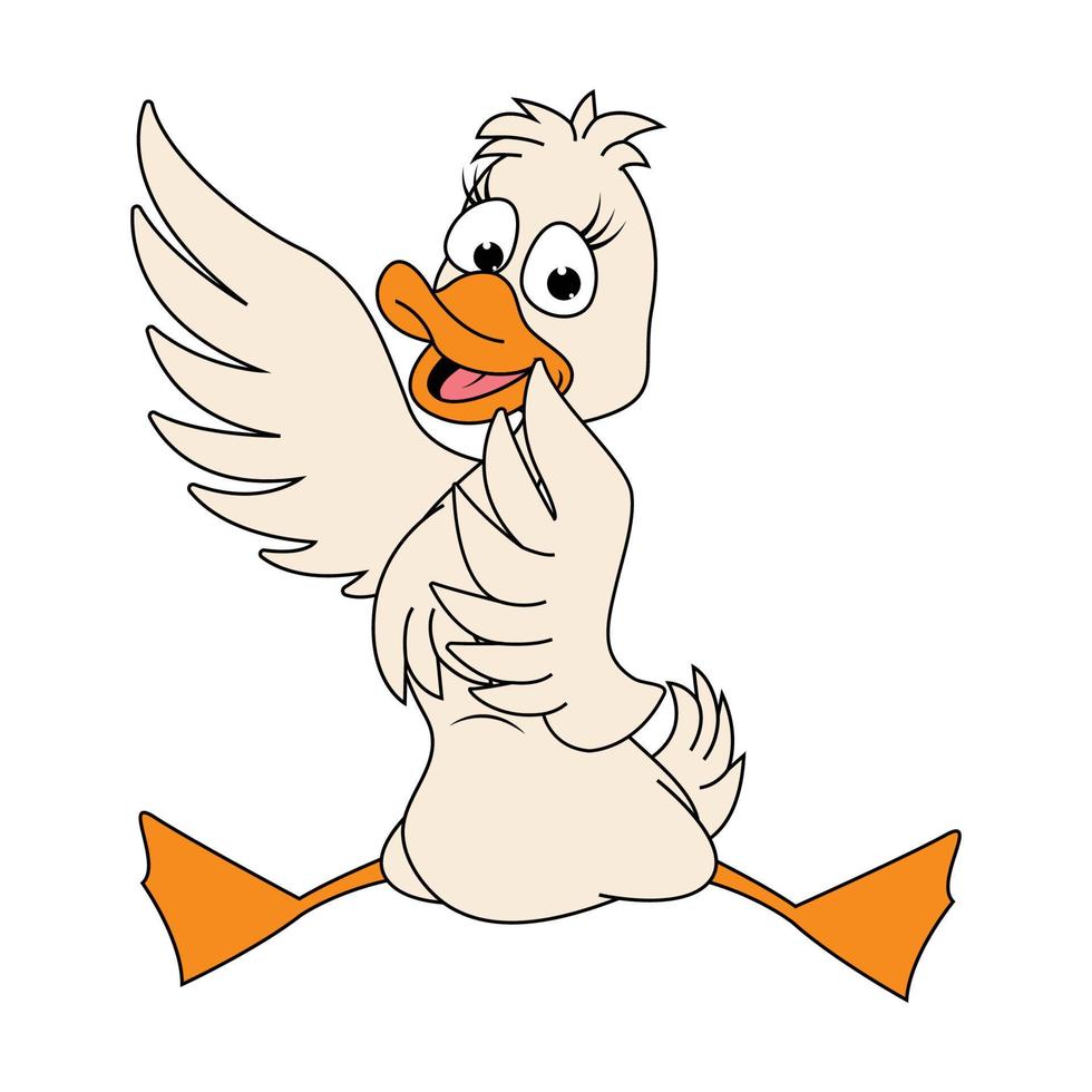 cute duck animal cartoon vector