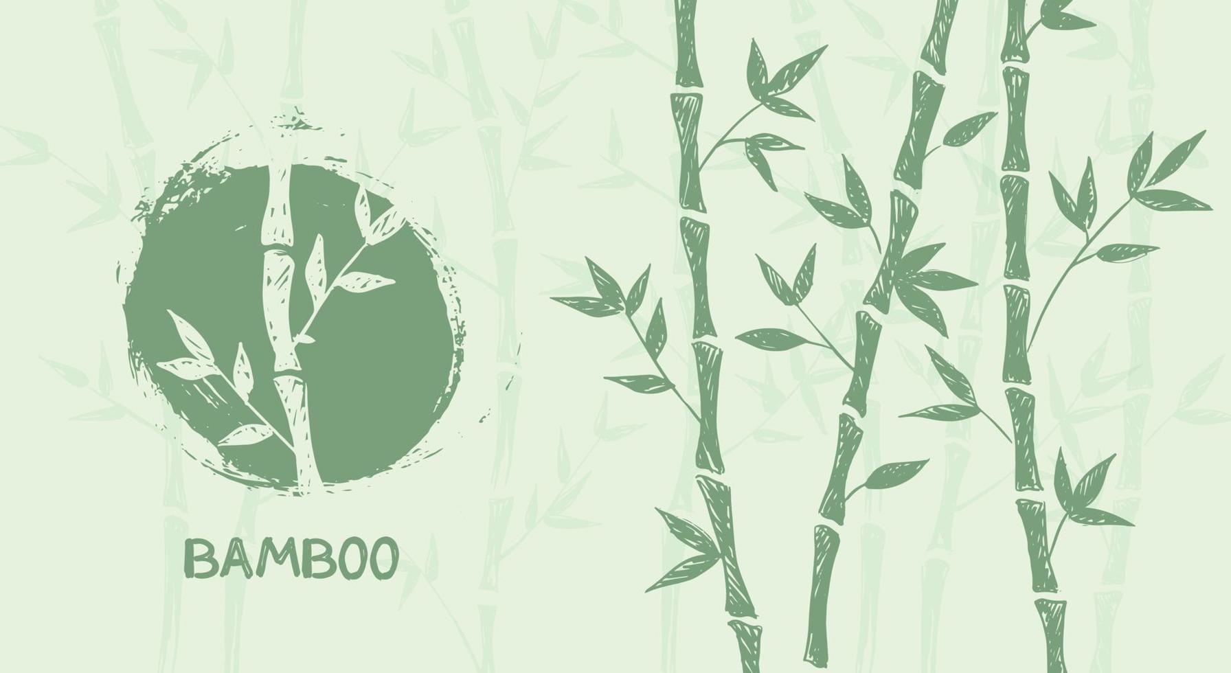 Bamboo tree. Hand drawn style. Vector illustrations.