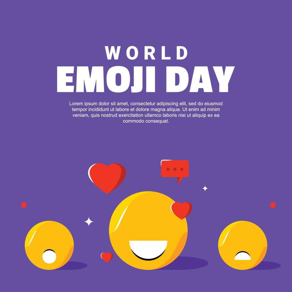 World Emoji Day Design Background For Greeting Moment vector