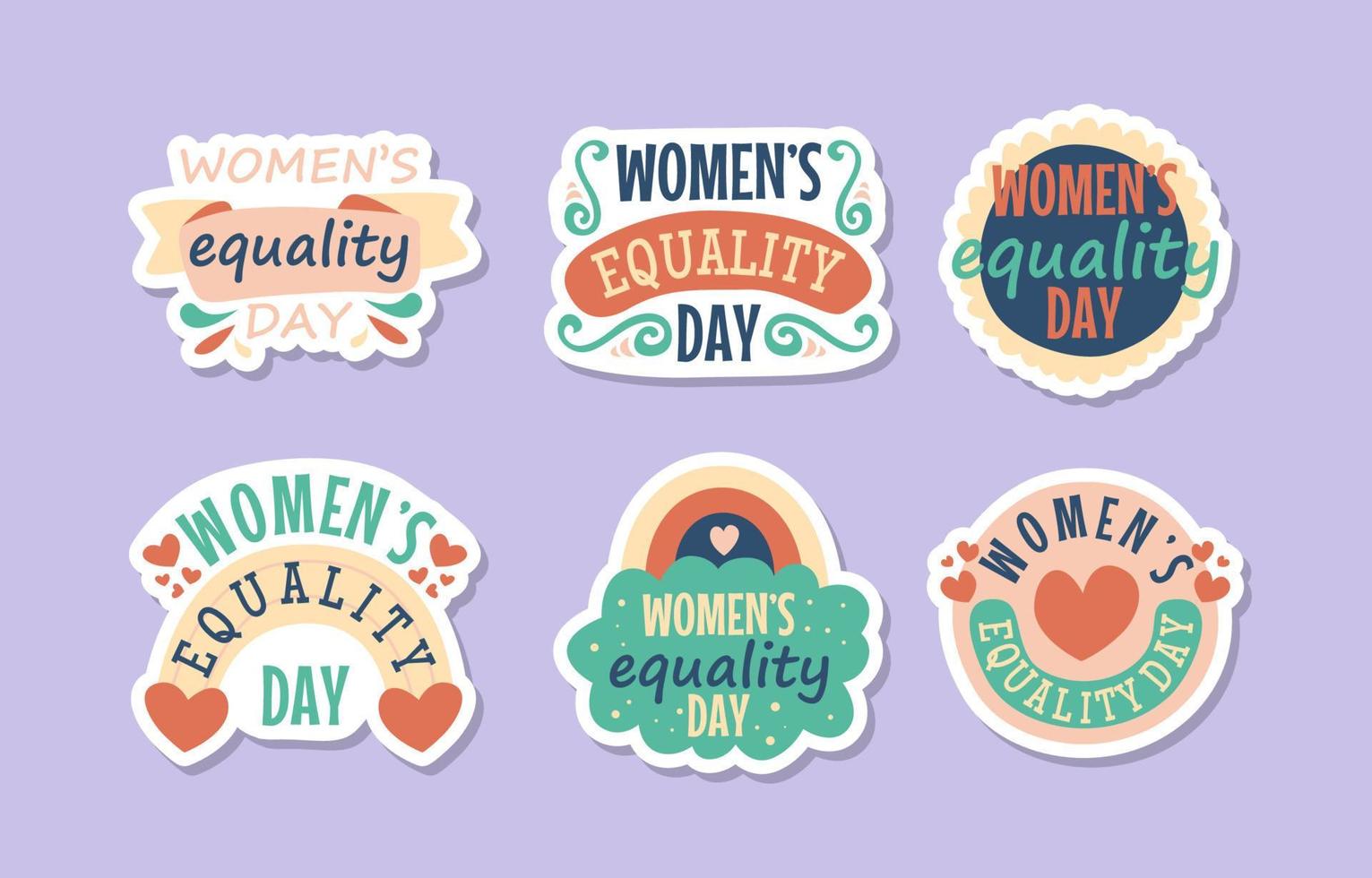 Womens Equality Day Doodle Sticker Collection vector