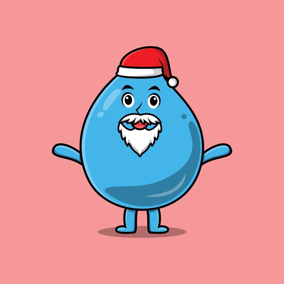 Cute Cartoon Water drop santa claus character vector