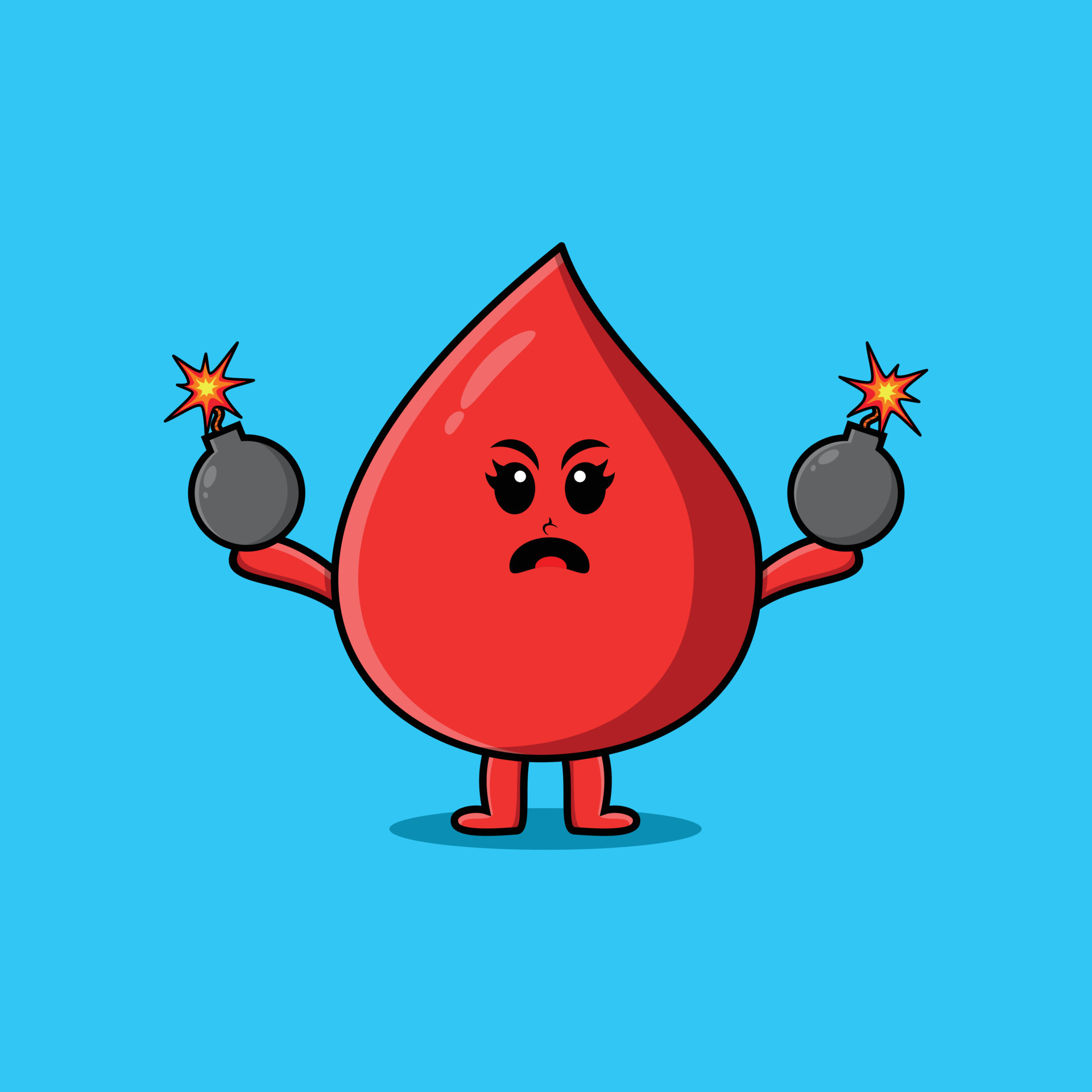 cartoon blood drop bomb with scared expression 9465278 Vector Art at Vecteezy cartoon blood drop bomb with scared expression 9465278 Vector Art at Vecteezy