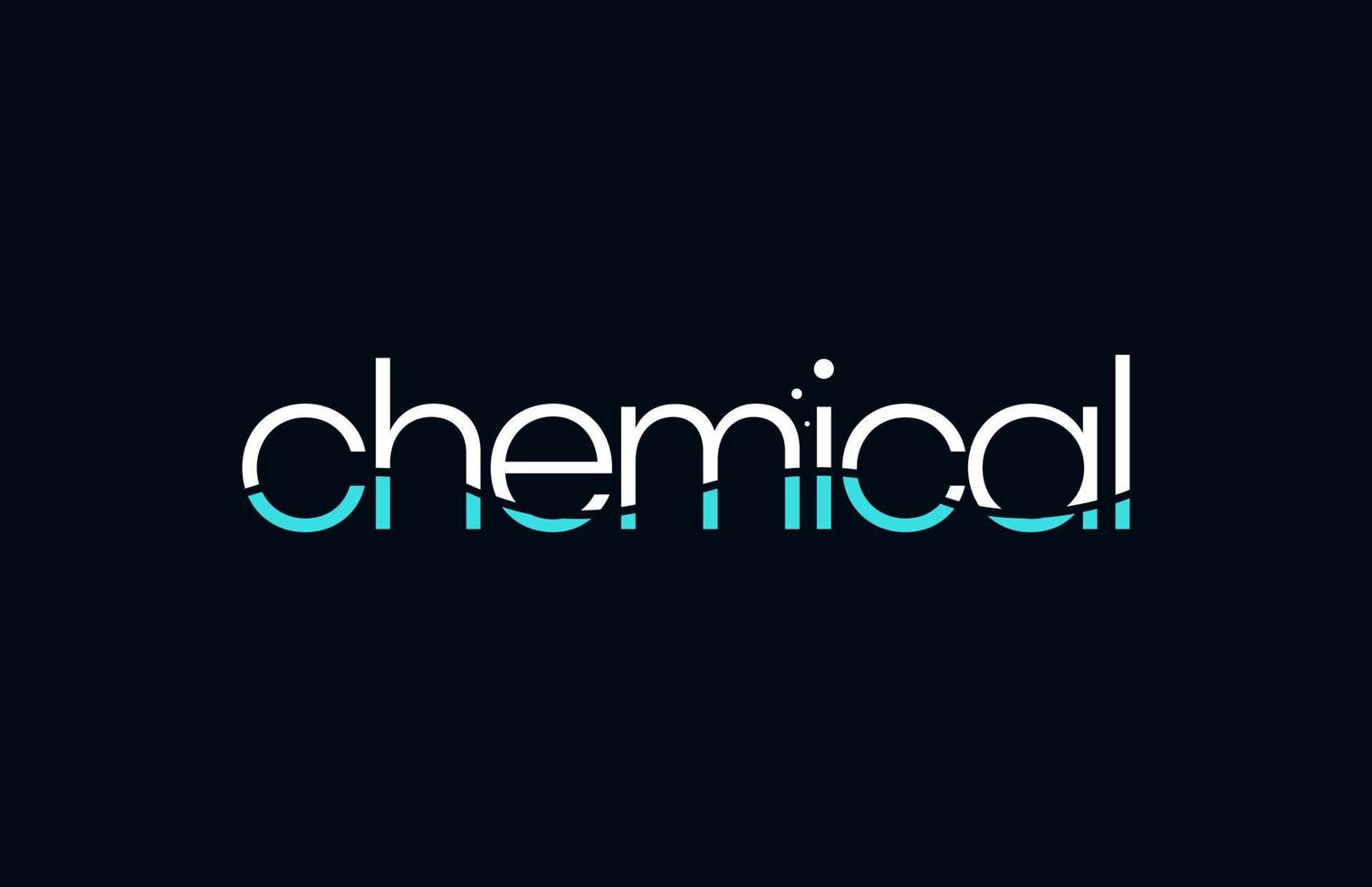 Chemical Typography design lettering logo. Unique logo. Typeface design with fluid wave. Concept Minimal Logo Design Template. vector