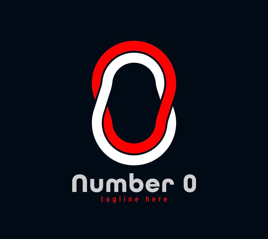 Number 0 logo design. Linear unique special letter series. Creative minimal design template vector illustration
