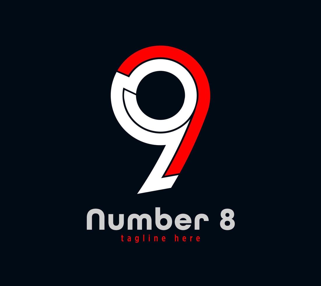 Number 9 logo design. Linear unique special letter series. Creative minimal design template vector illustration