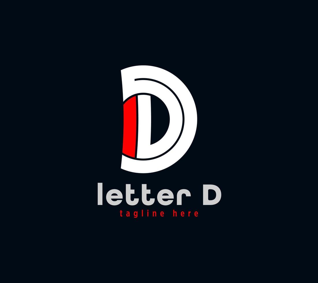 Letter D logo design. Unique special series. Creative minimal design template vector illustration