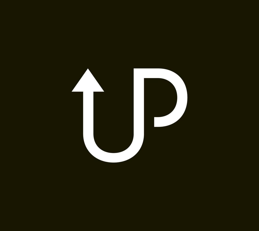 Up Typography design sign logo. Modern continuous arrow line design. Concept Minimal Logo Design Template. vector