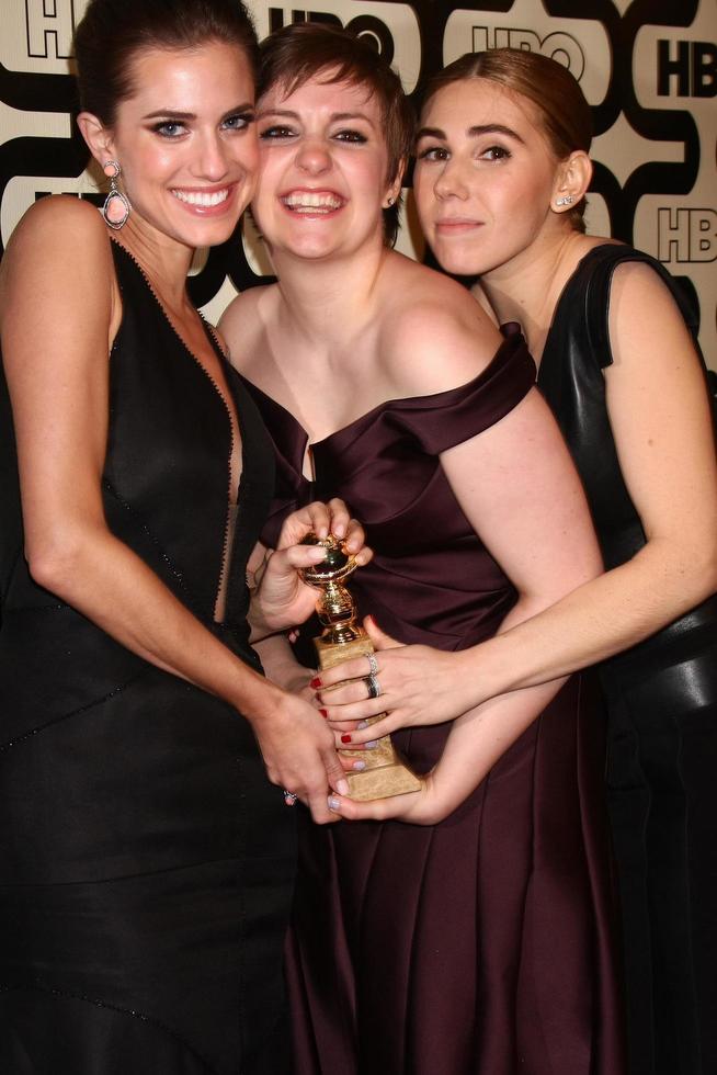LOS ANGELES, JAN 13 -  Allison Williams, Lena Dunham, Zosia Mamet arrives at the 2013 HBO Post Golden Globe Party at Beverly Hilton Hotel on January 13, 2013 in Beverly Hills, CA.. photo