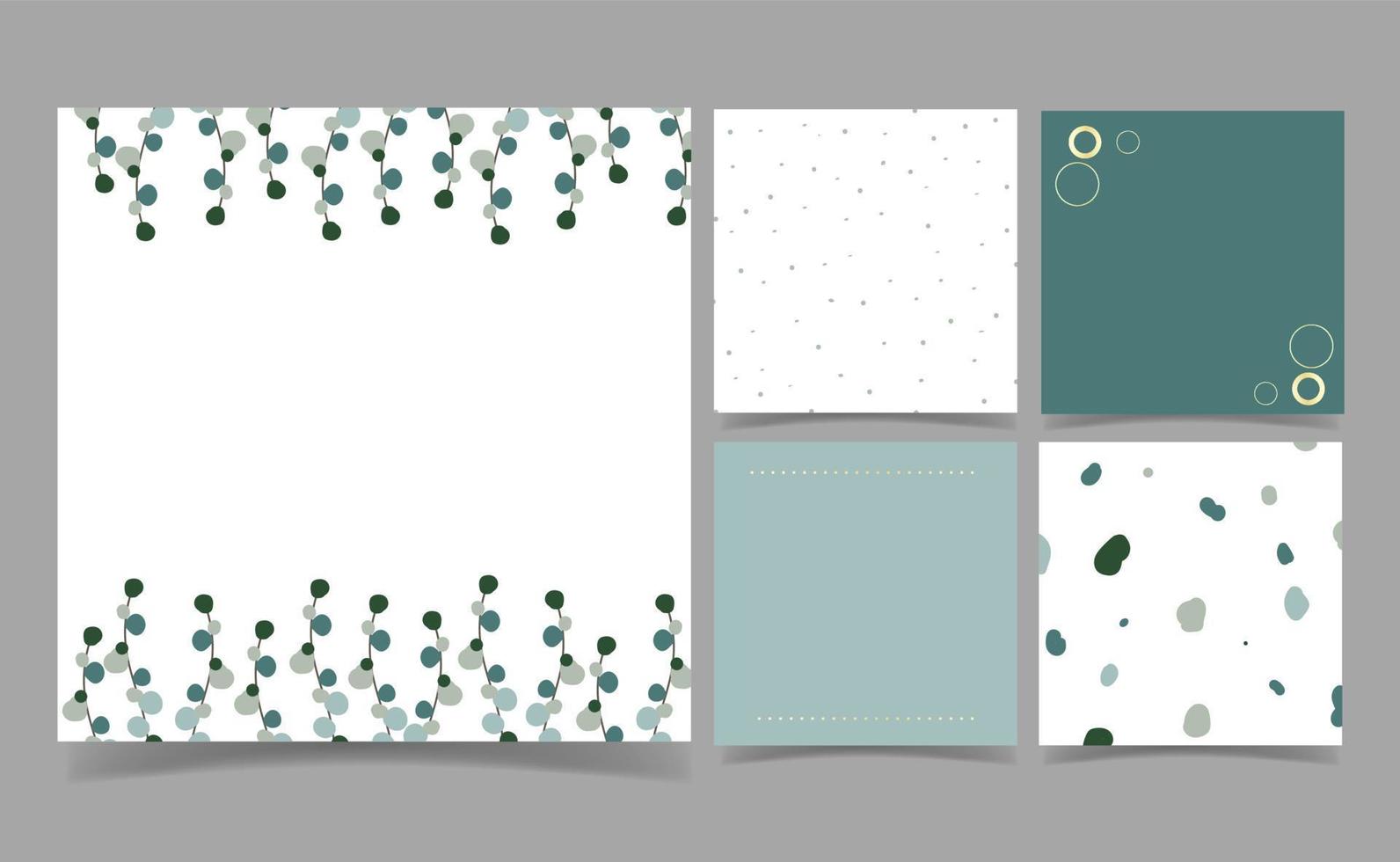 green minimal background color set. memo. vector