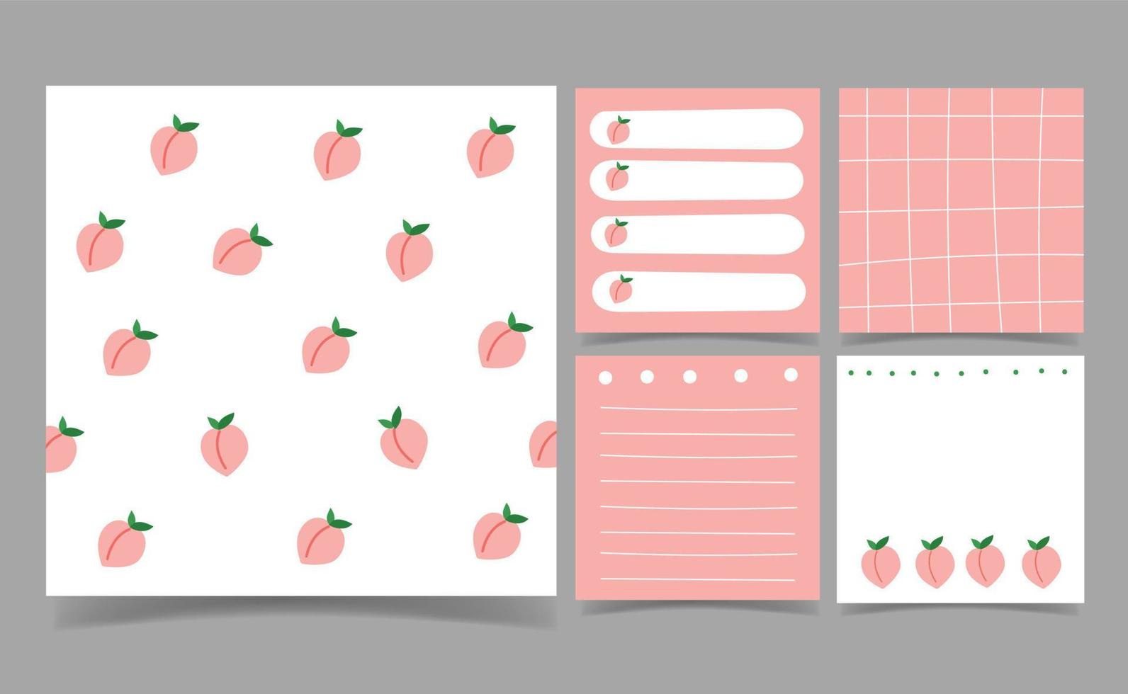 peach and pink memo notes Template for Greeting Scrap booking Card Design. abstract background. vector