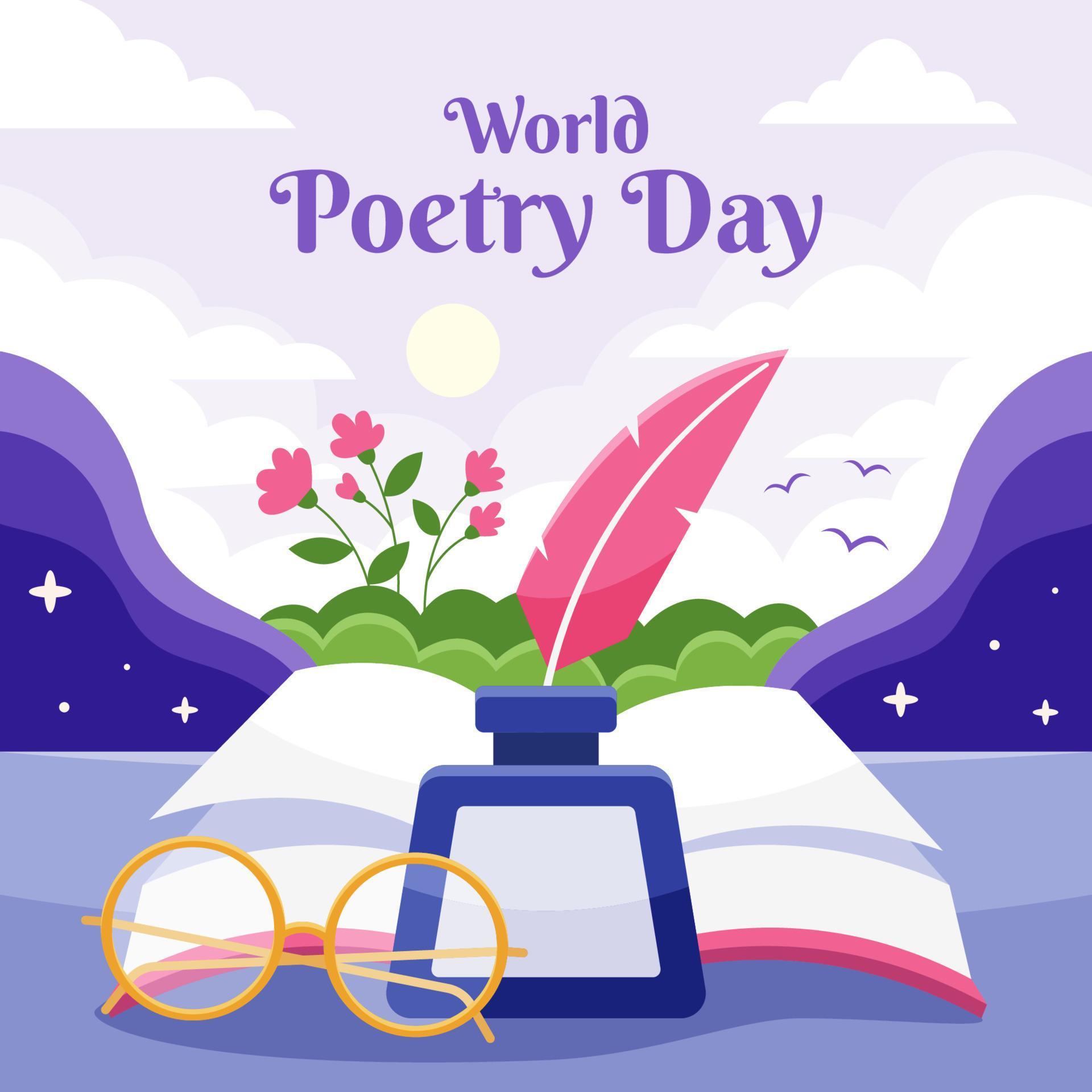 World Poetry Day Celebration 9465937 Vector Art at Vecteezy