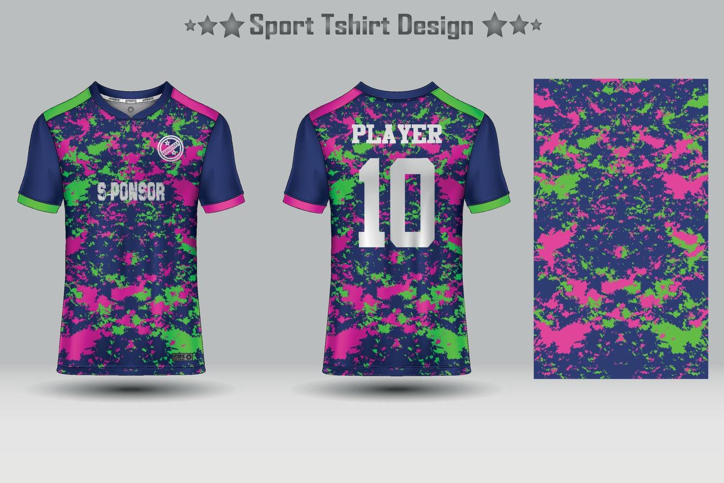 plantilla de maqueta de patrón geométrico de jersey de fútbol abstracto diseño de camiseta deportiva vector