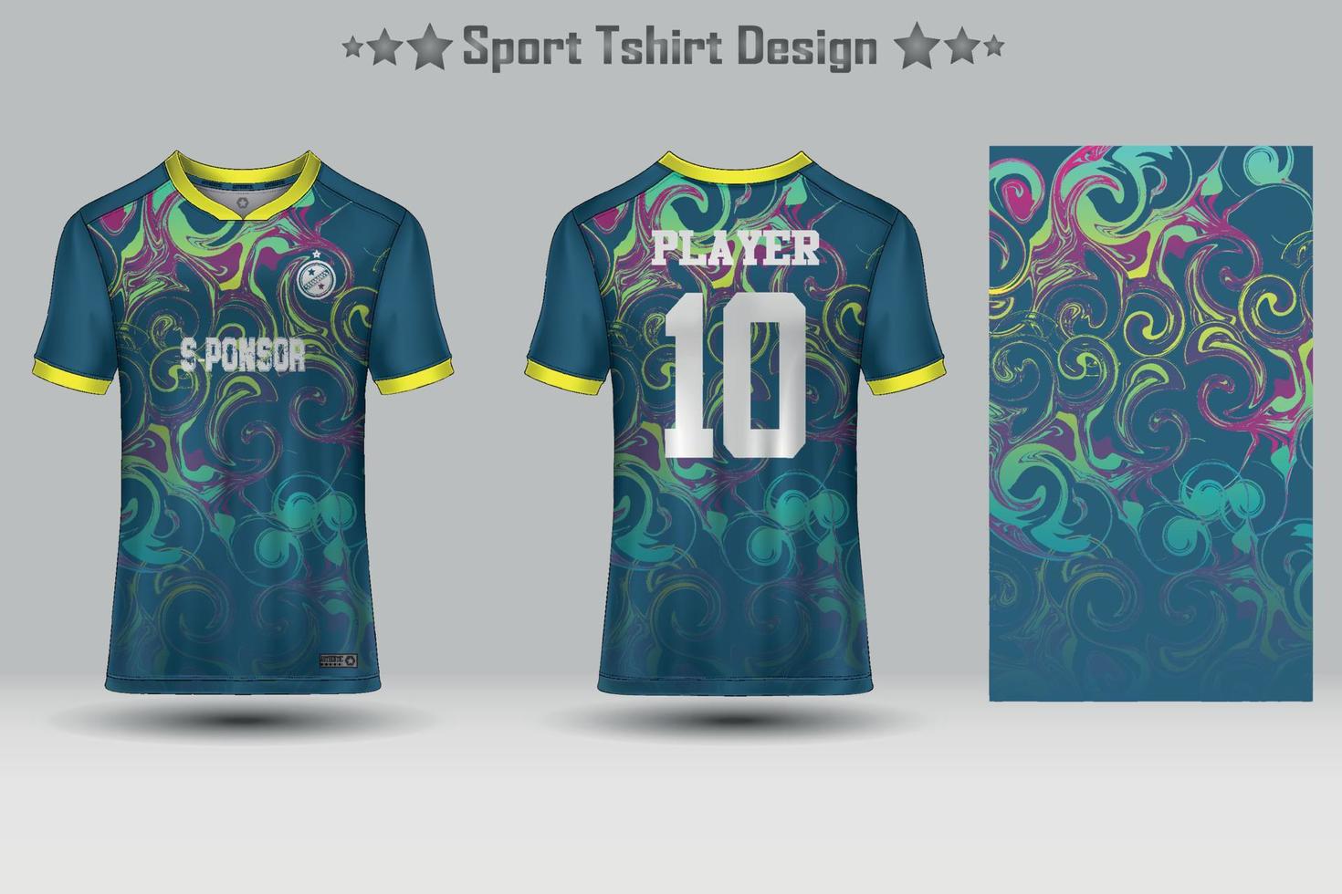 Abstract Football Jersey Geometric Pattern Mockup Template Sport T-shirt Design vector