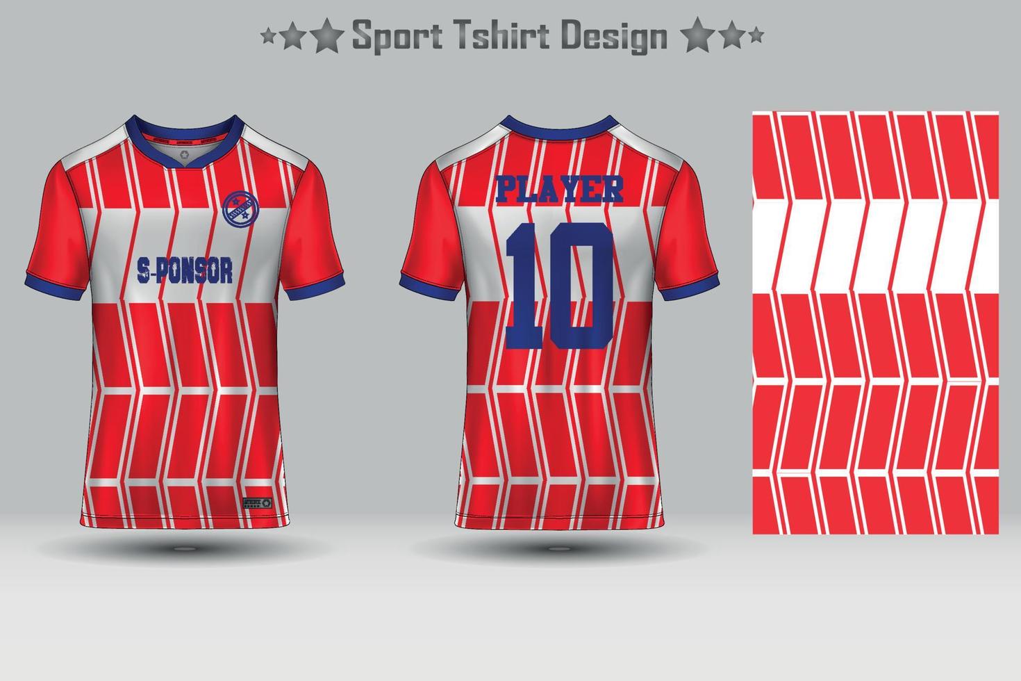 plantilla de maqueta de patrón geométrico de jersey de fútbol abstracto diseño de camiseta deportiva vector