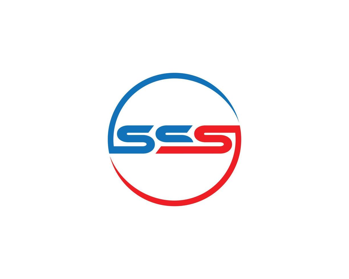 Simple Letter SSS Logo Design Concept Vector Symbol illustration.