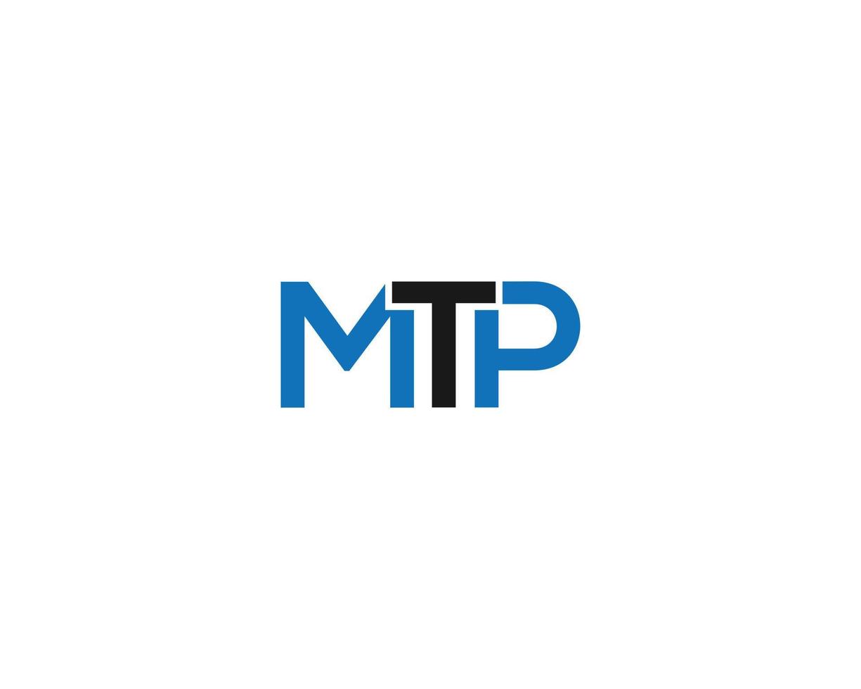 Ilustración de concepto de vector de diseño de logotipo simple de letra mtp.