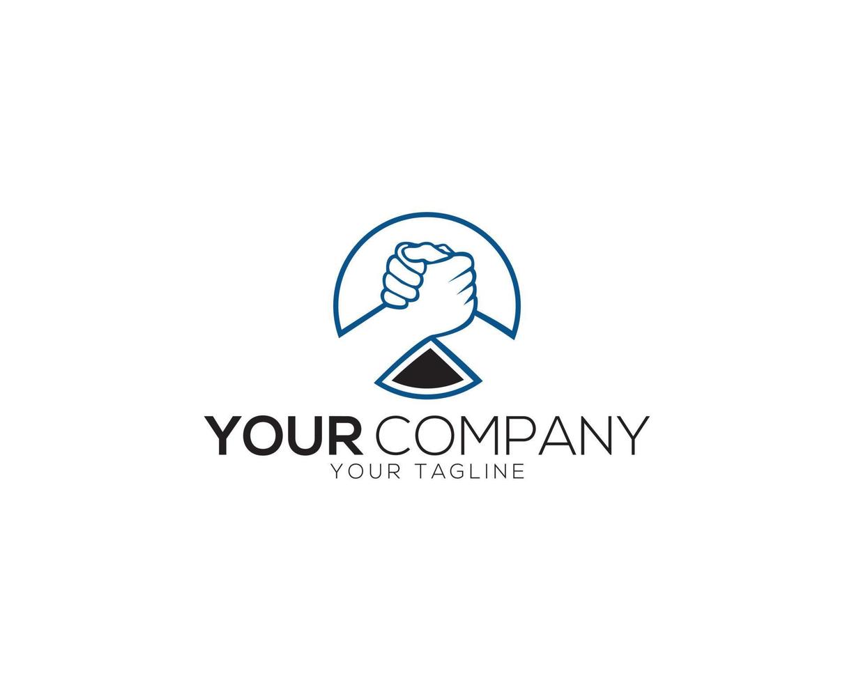 Hand Shake Creative Logo Design Vector Symbol Illustration.