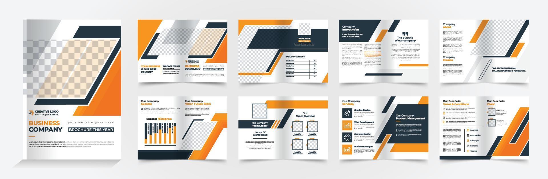 Modern Brochure Design template 16 pages vector