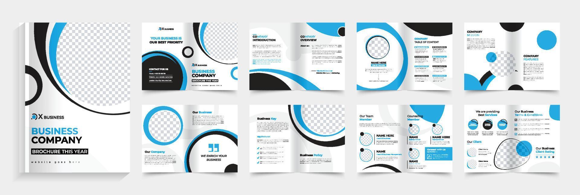 Modern Brochure Design template 16 pages vector