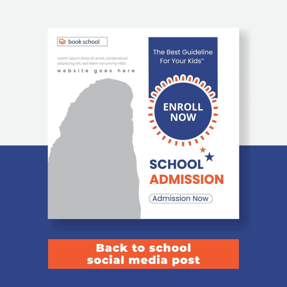 Back to school social media post template design vector
