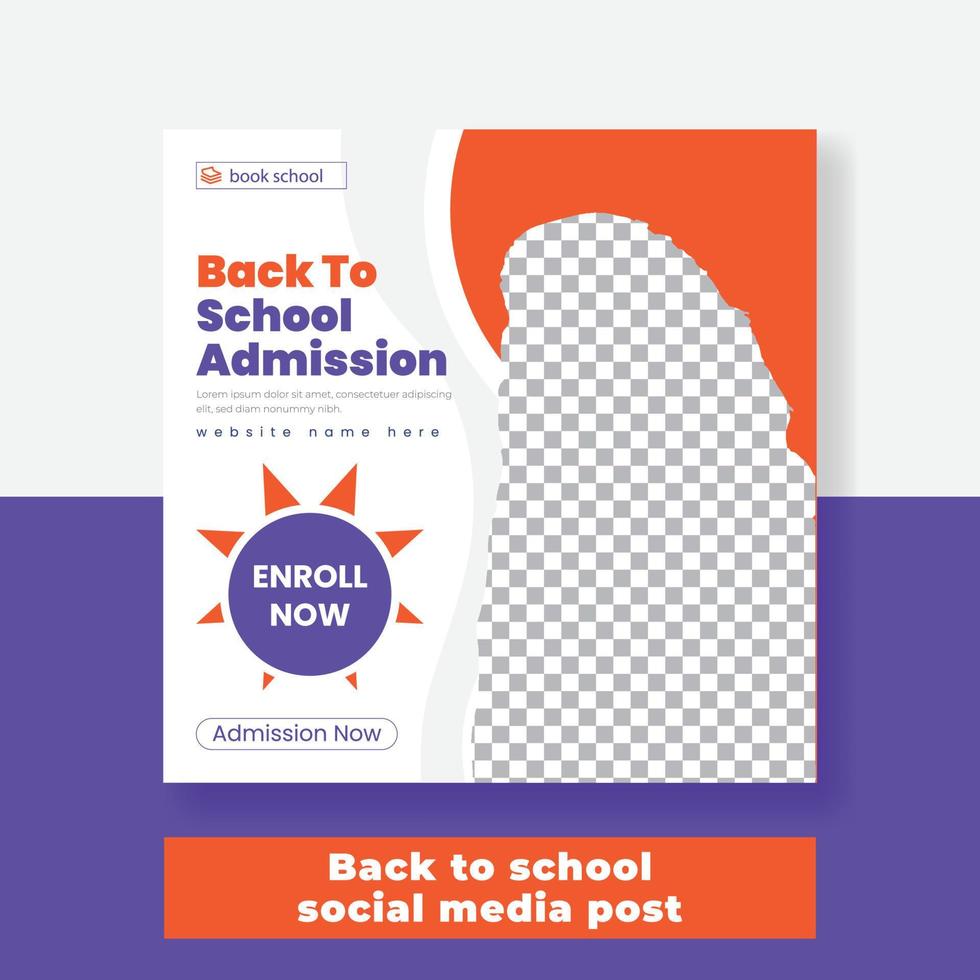 Back to school social media post template design vector