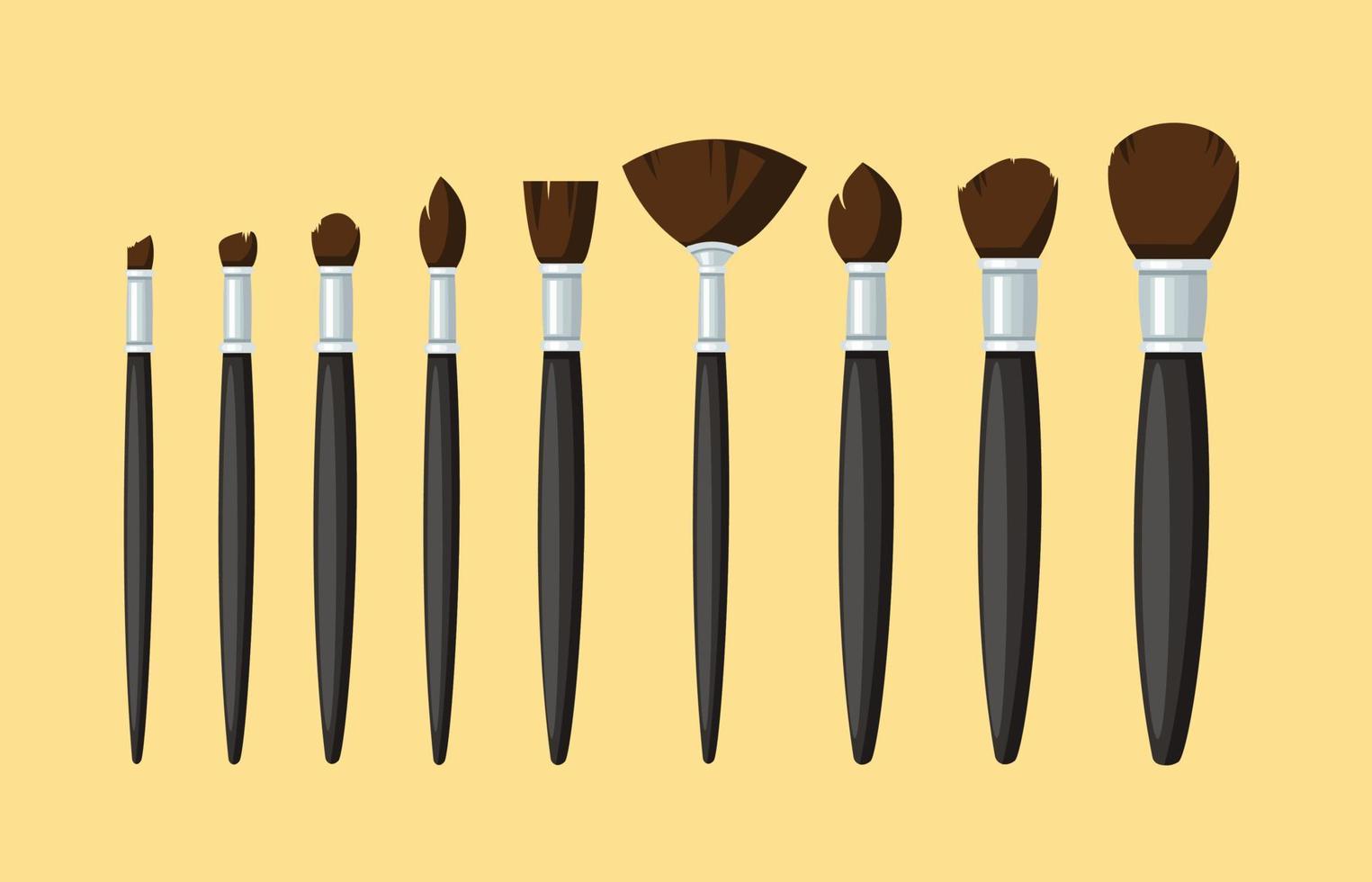 conjunto de pinceles de maquillaje aislados. ilustración vectorial vector