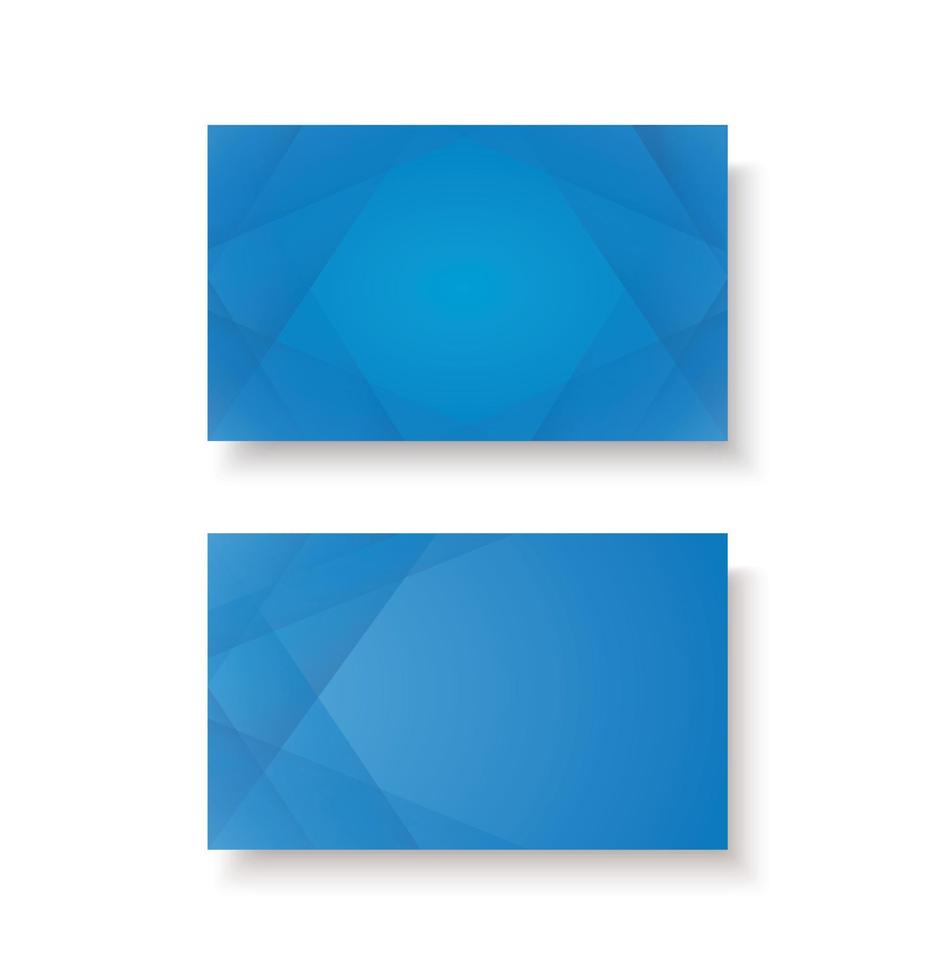 modern blue lines double sided business card template vector