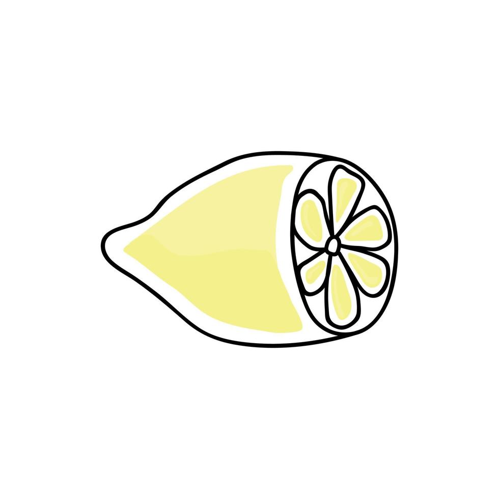 lemon in doodle style vector