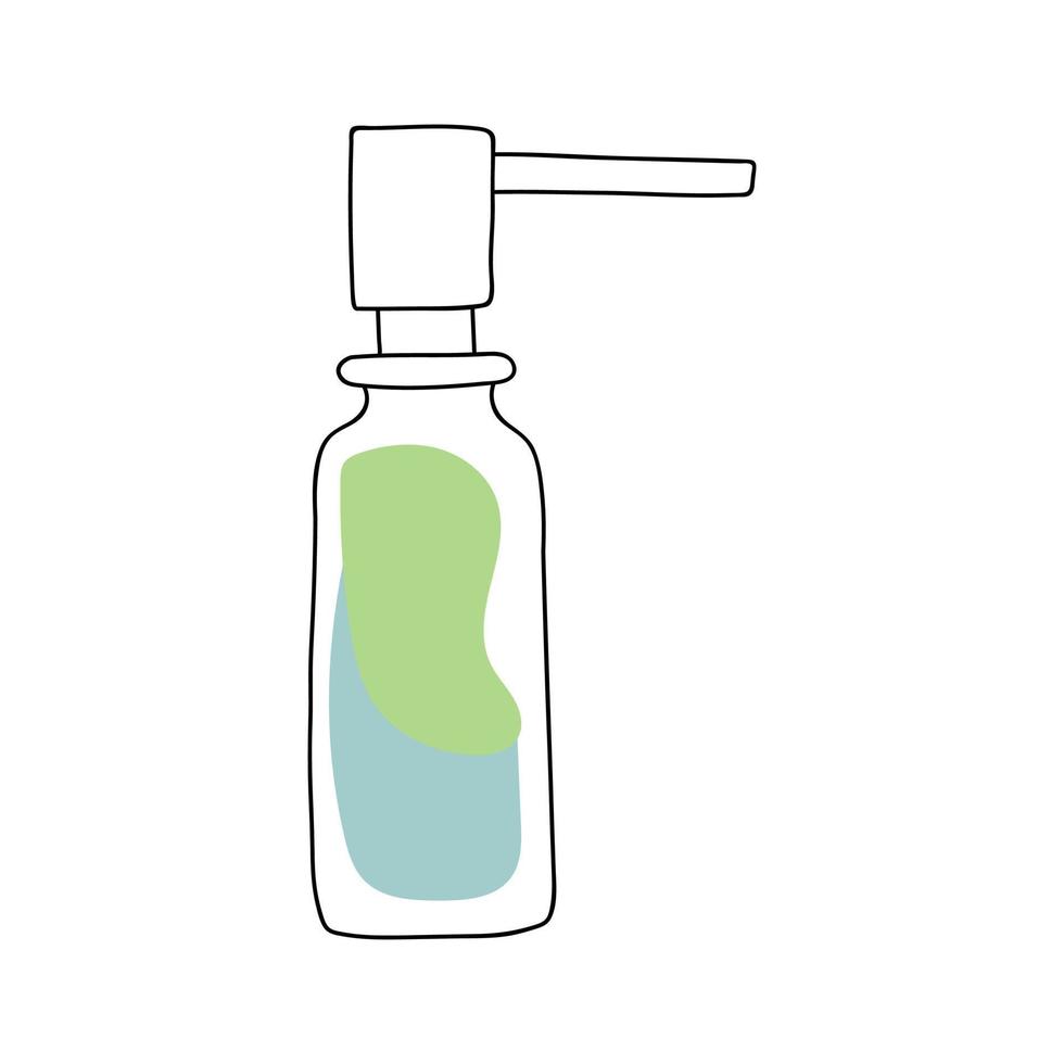 Throat spray in doodle style vector