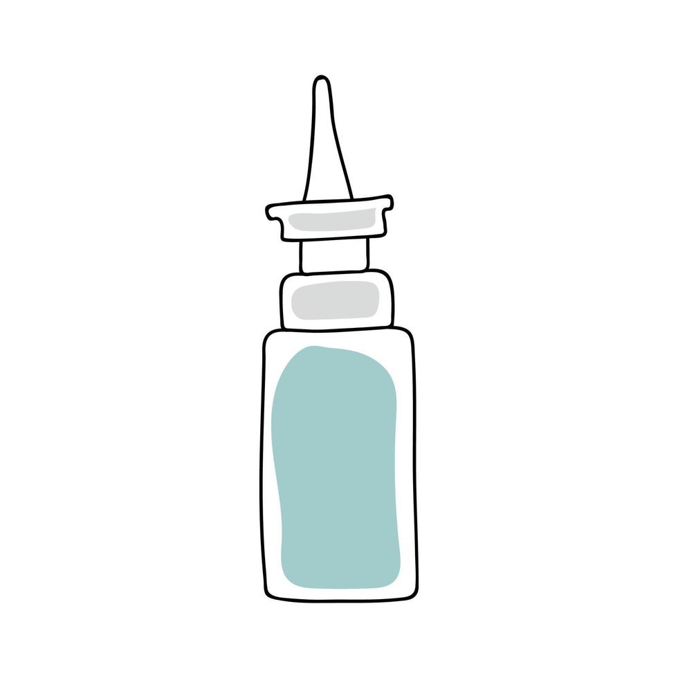 nasal spray in doodle style vector