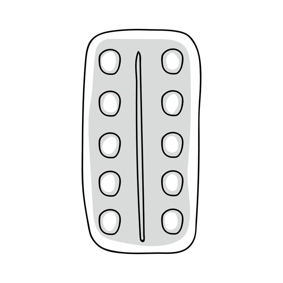 Pill in doodle style vector