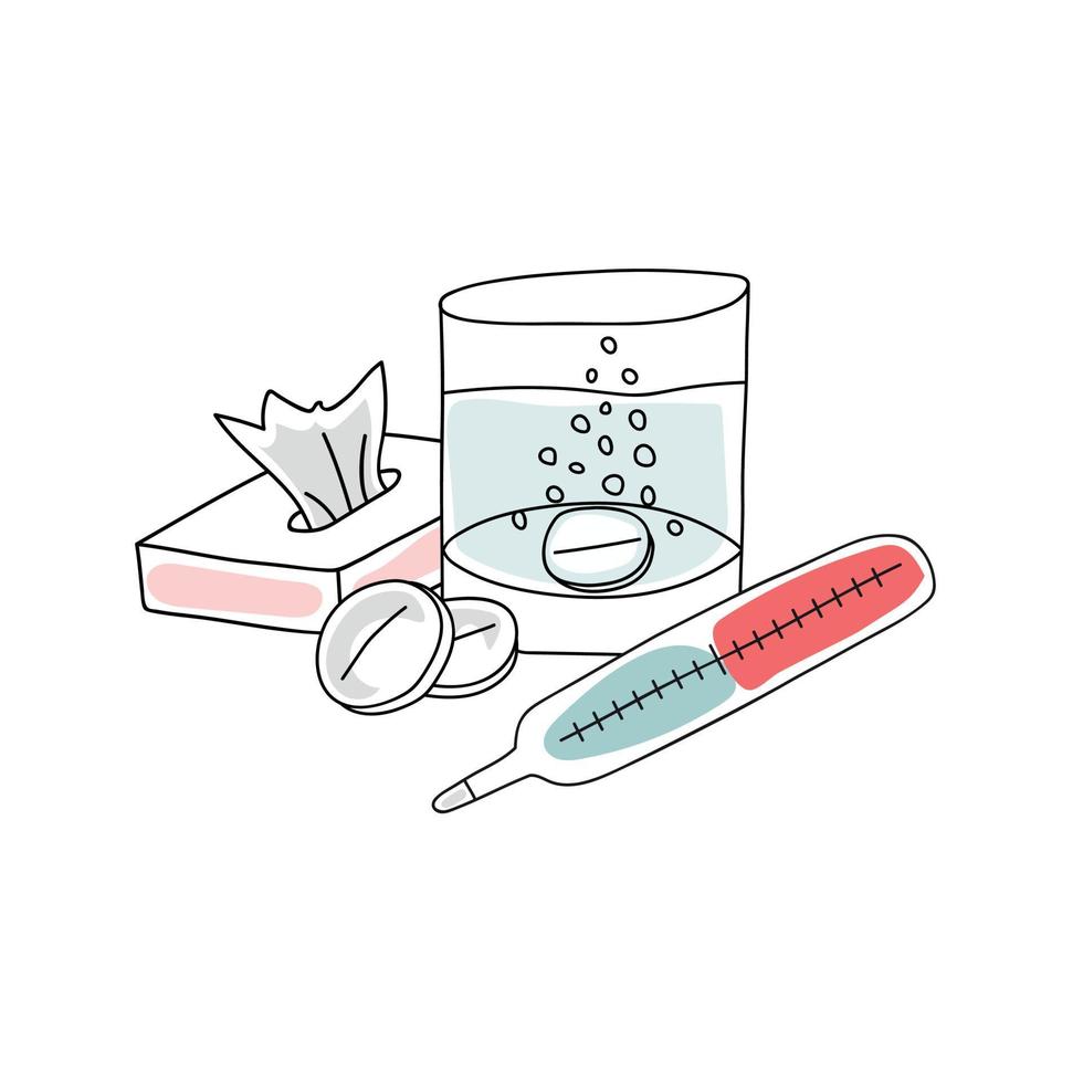 set of cold treatment vector