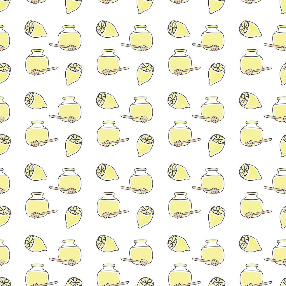 pattern honey and lemon vector