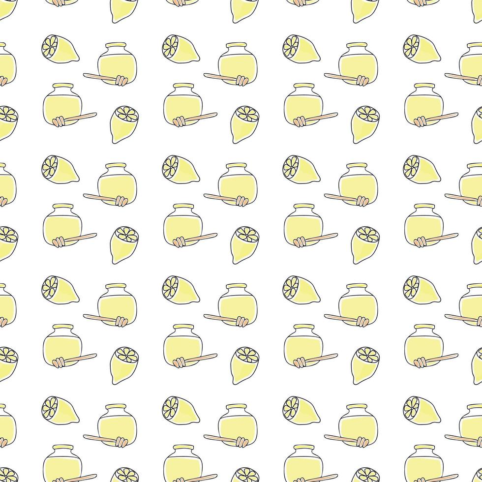 pattern honey and lemon vector