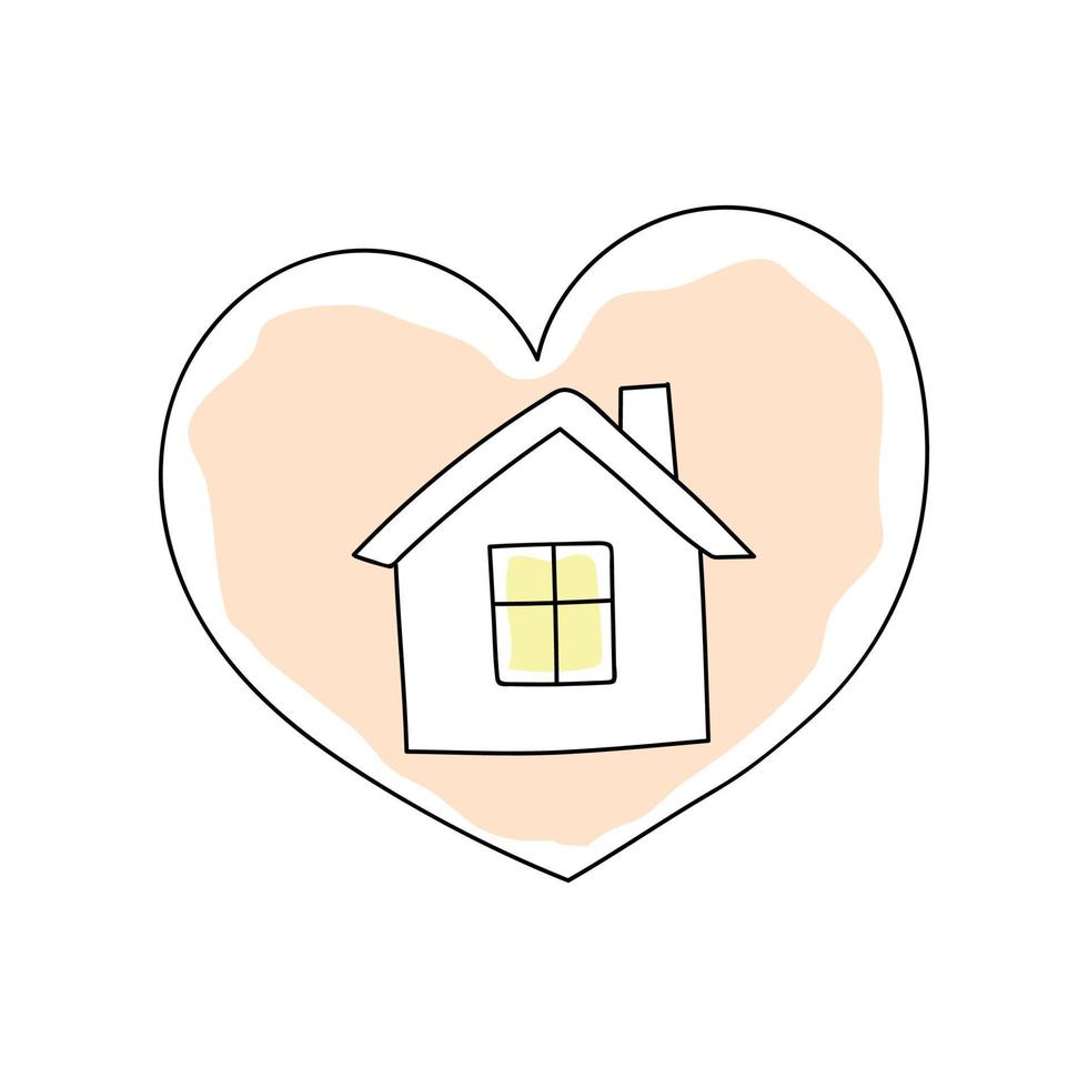 sweet home in doodle style vector