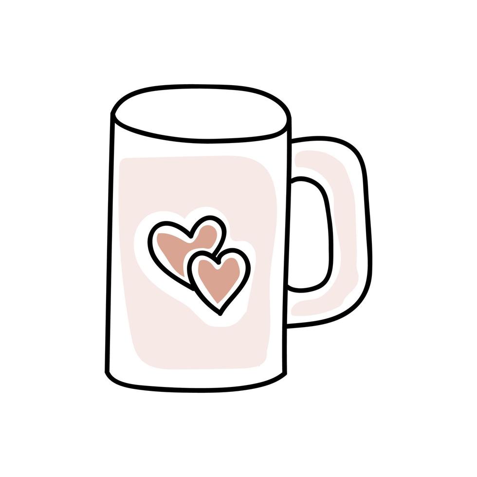 mug with hearts vector