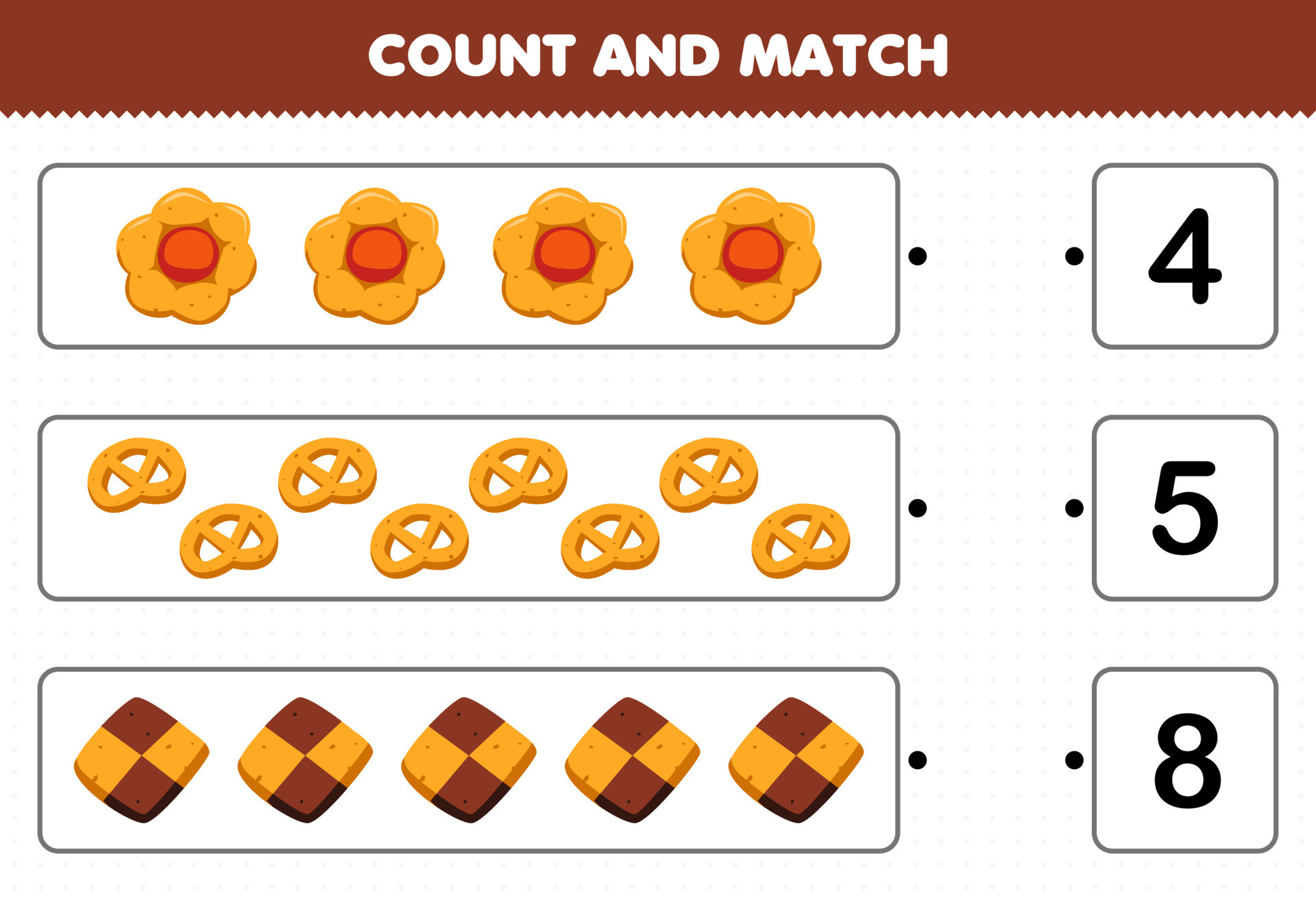 Education game for children count and match count the number of cartoon ...