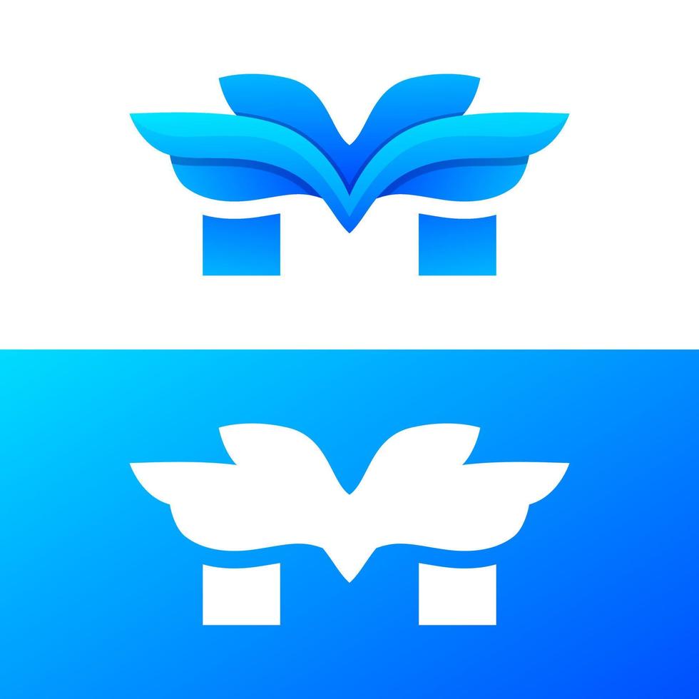 letter m gradient logo design vector