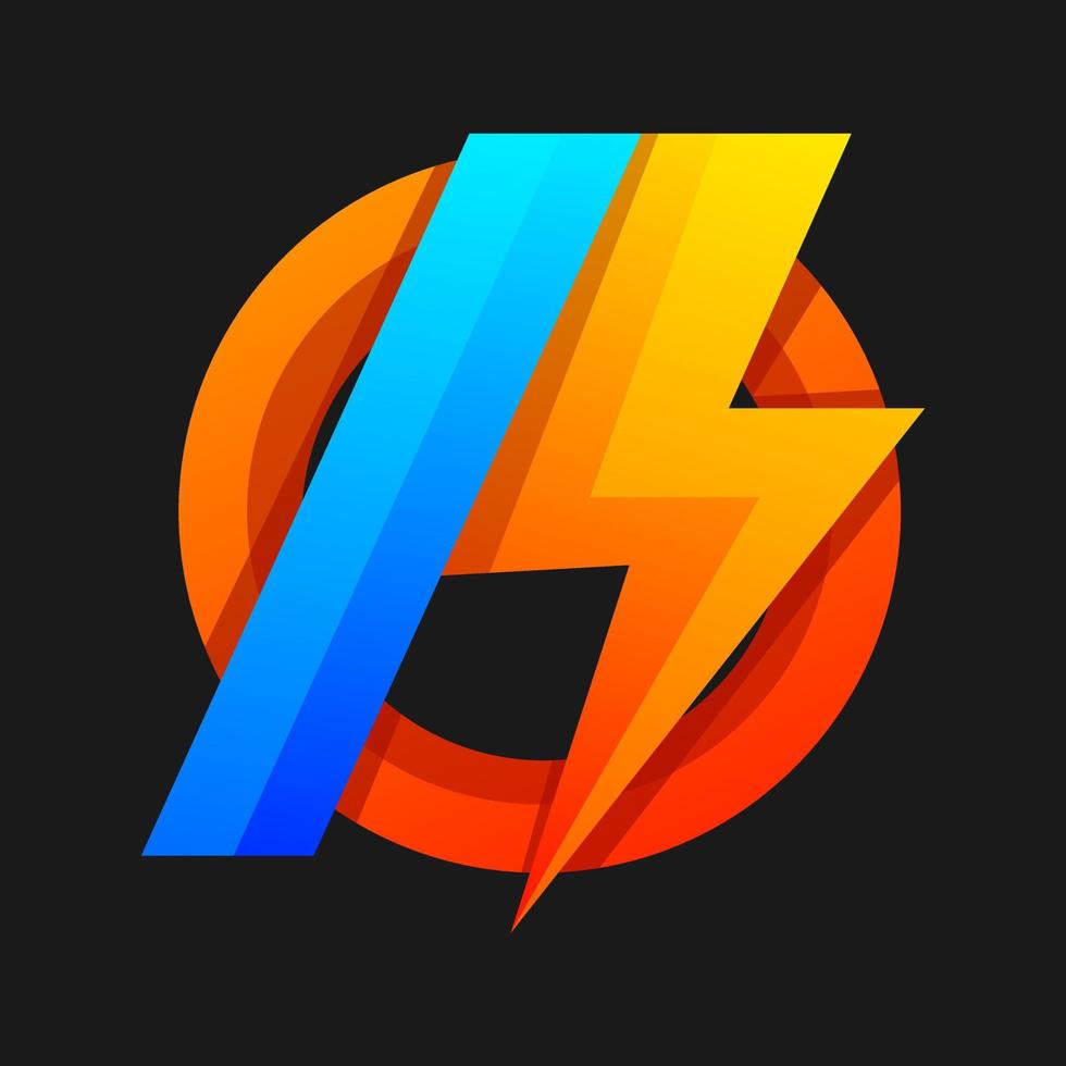 letter h lightning logo design vector