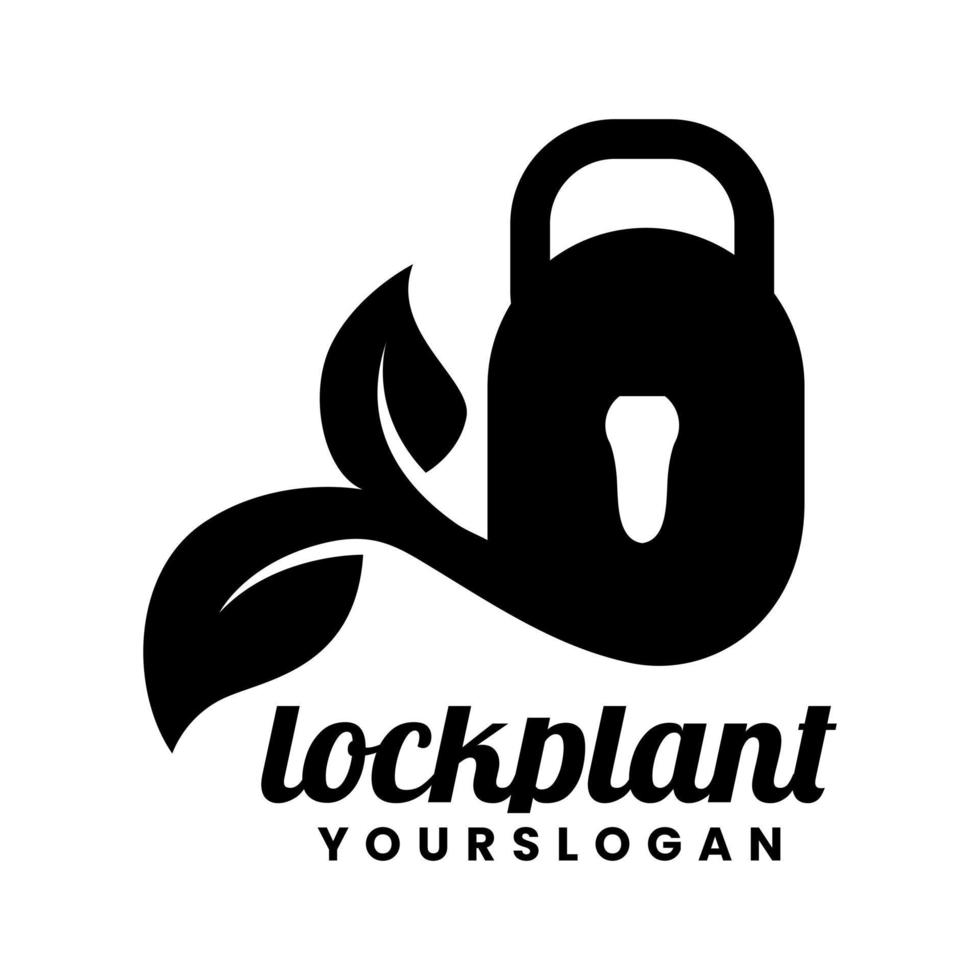 diseño de logotipo de planta de bloqueo vector