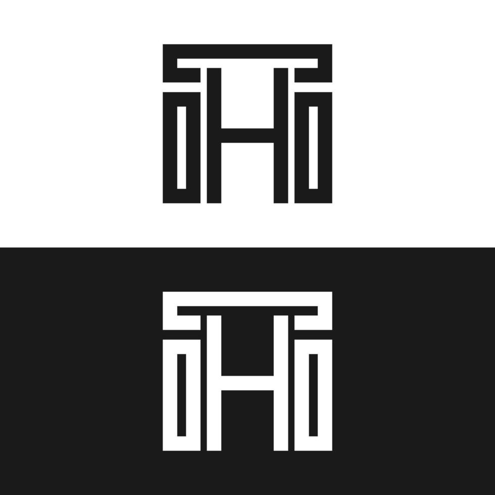 letter O H O monogram logo design vector