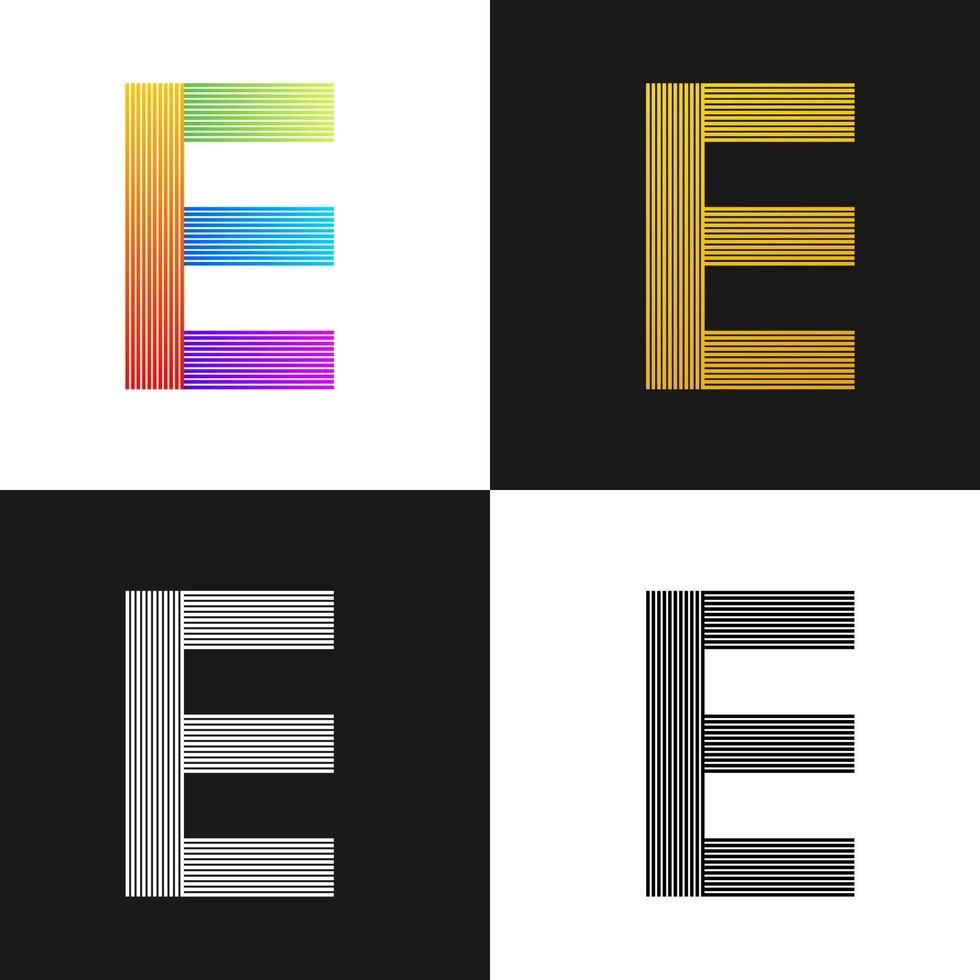 creative letter e gradient logo design vector