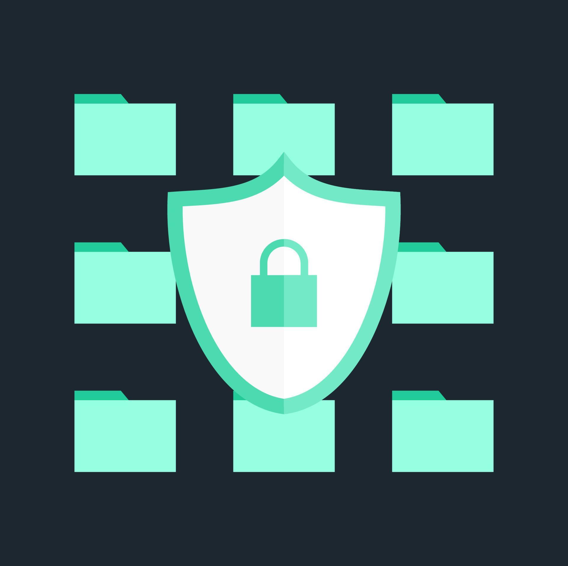 Secured Folders and File System on Computer Security Technology Vector