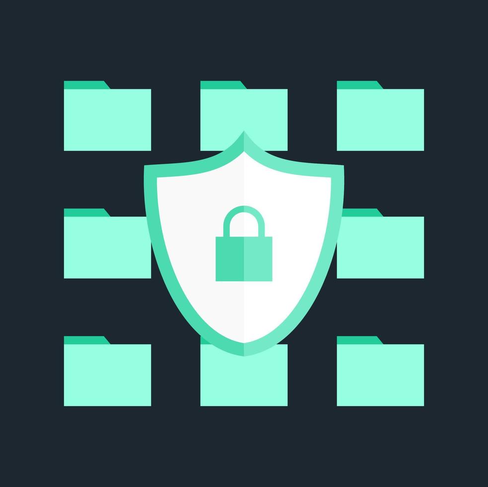 Secured Folders and File System on Computer Security Technology Vector Concept Illustration