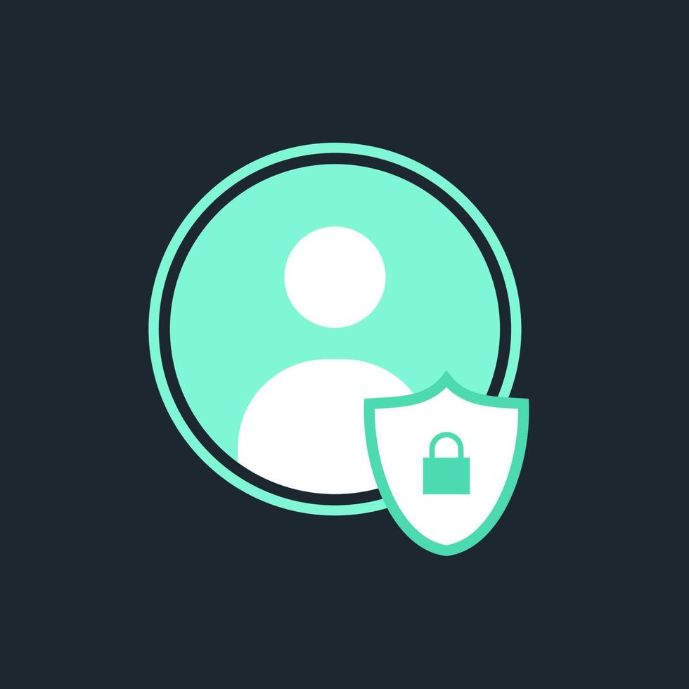 Locked Account Security and Encrypted Privacy Data Icon Vector Illustration