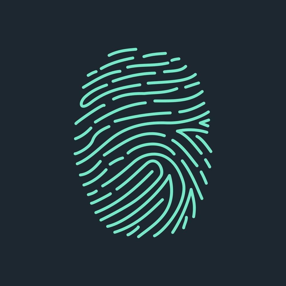 Fingerprint Biometric Access Icon Vector Digital Security Illustration