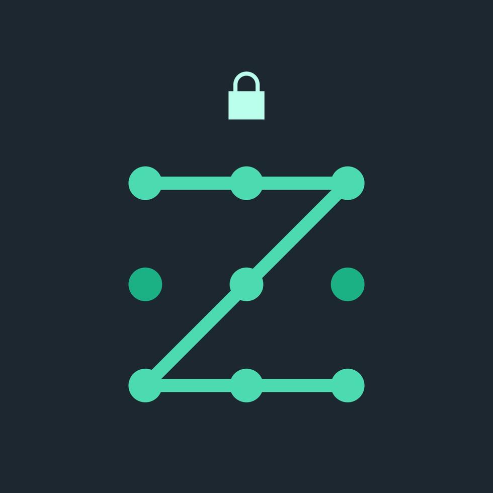 Pattern Lock Icon with Lockpad Vector Mobile Digital Privacy and Security