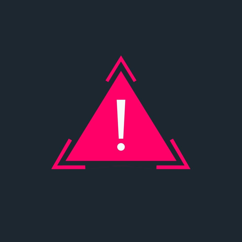 advertencia roja exclamación peligro signo icono vector ilustración plana